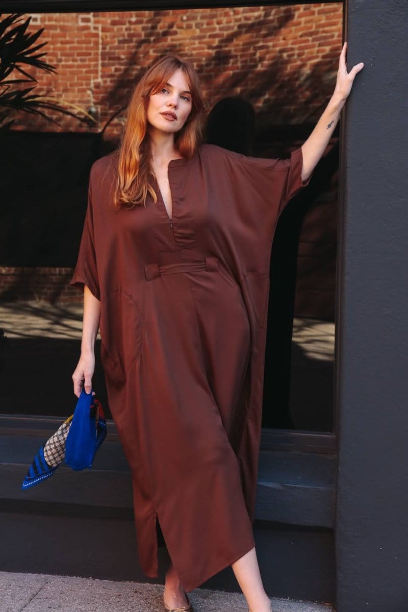 OddBird Loungewear Rüya Tunic - Chocolate Brown