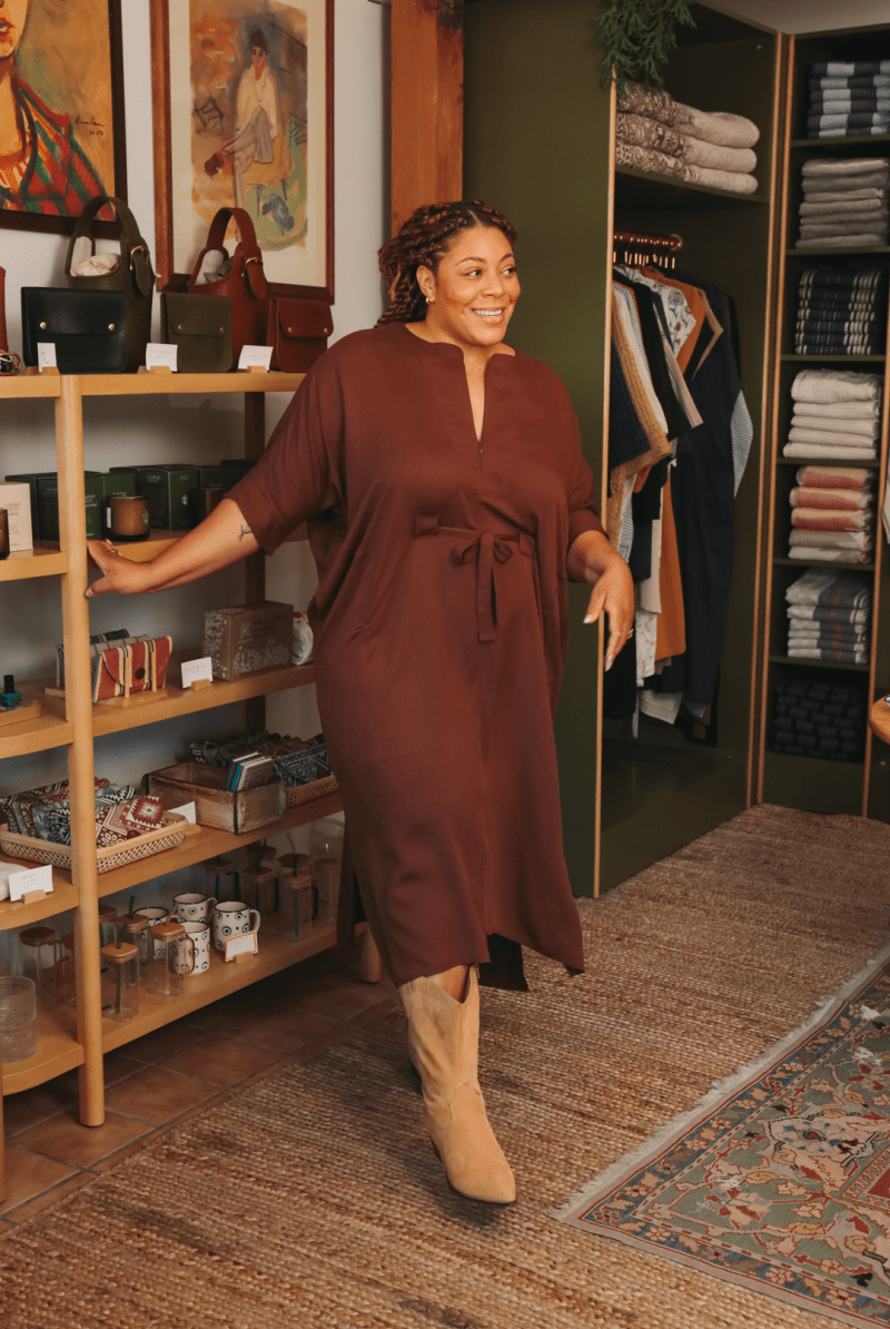 OddBird Loungewear Rüya Tunic - Chocolate Brown