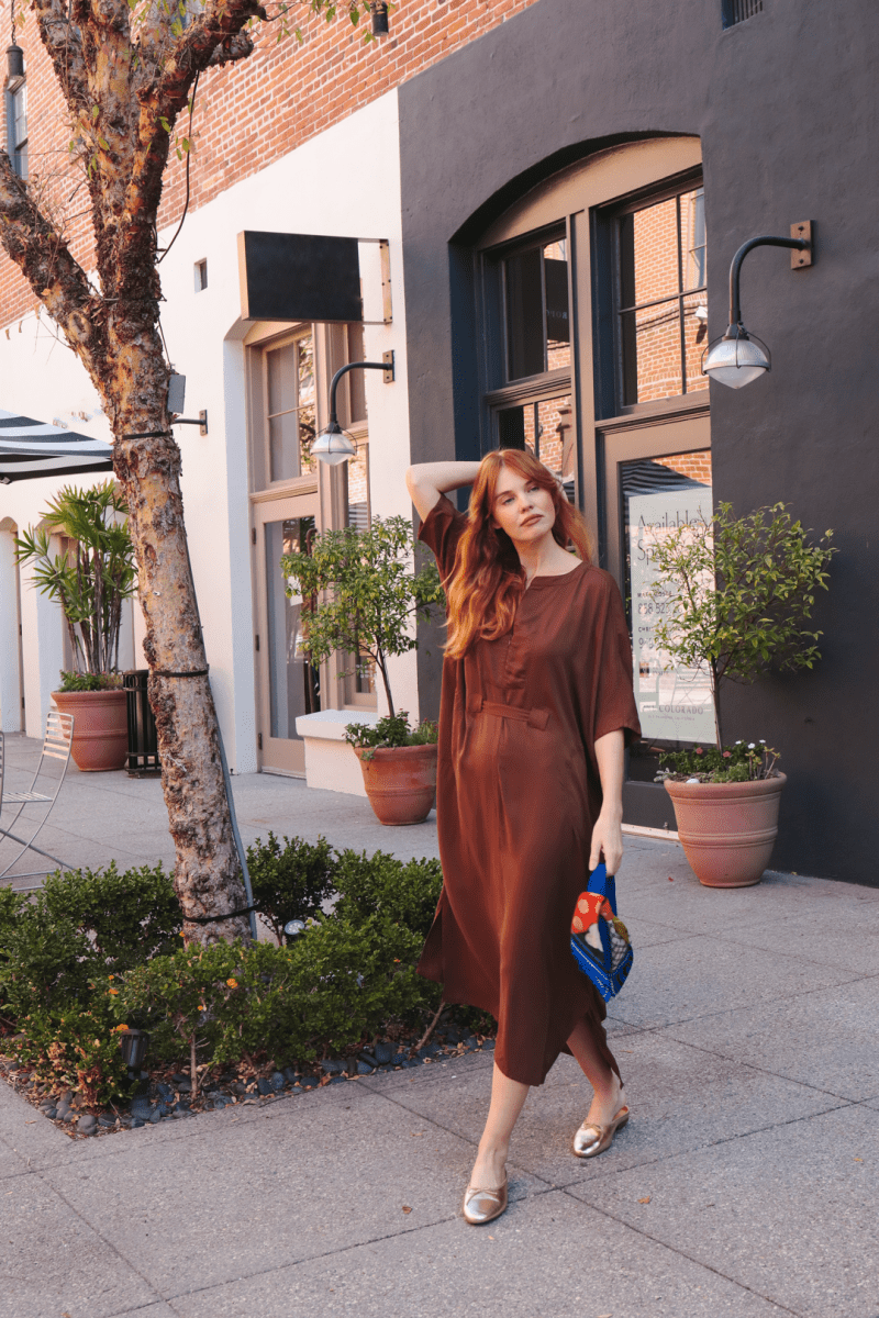 OddBird Loungewear Rüya Tunic - Chocolate Brown