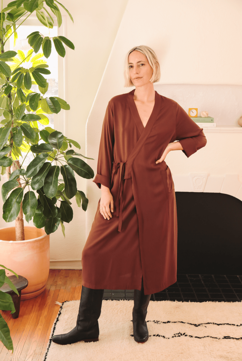 OddBird Loungewear The 'Aydin' Long Sleeve Dress