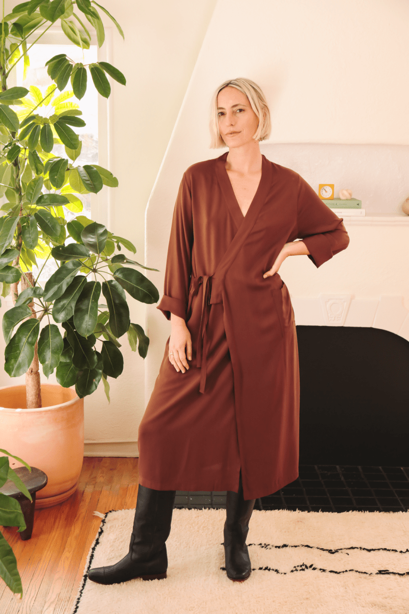 OddBird Loungewear The 'Aydin' Long Sleeve Dress
