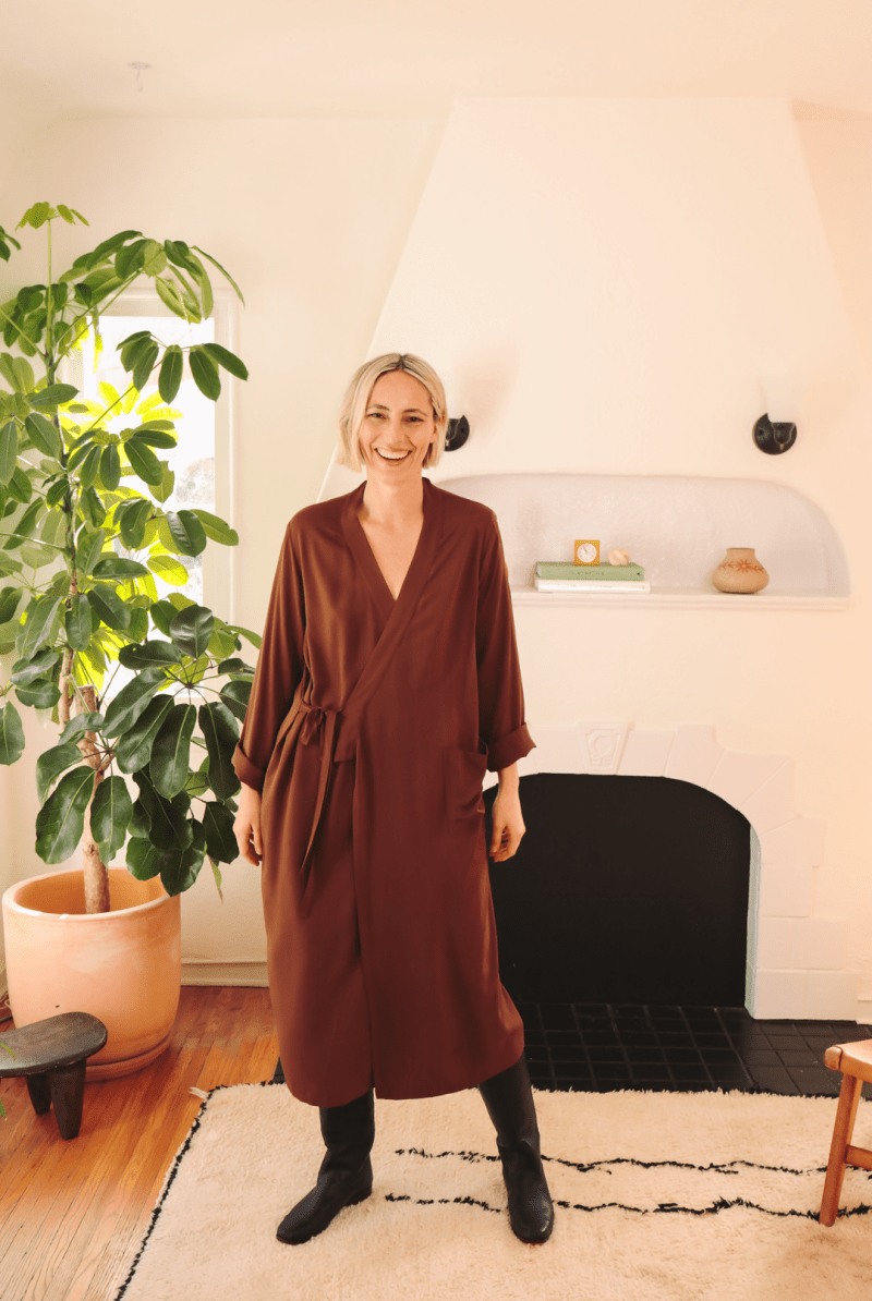 OddBird Loungewear The 'Aydin' Long Sleeve Dress