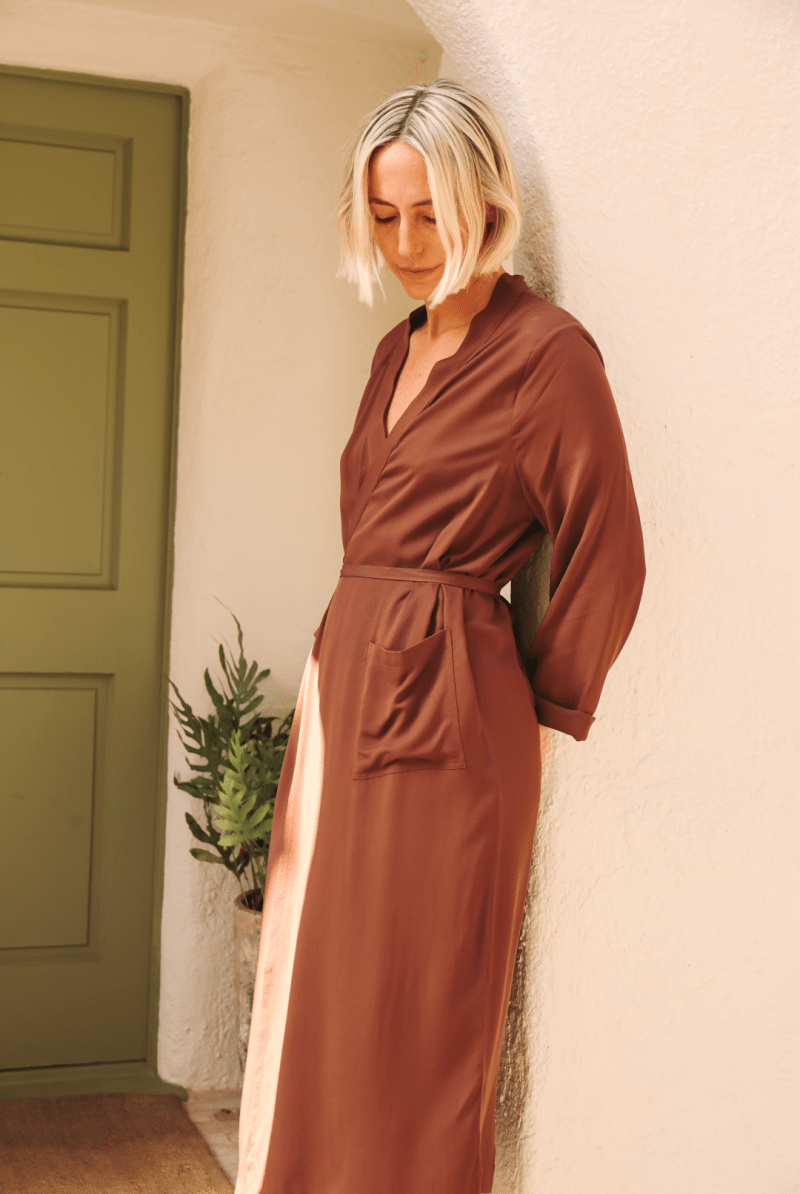 OddBird Loungewear The 'Aydin' Long Sleeve Dress