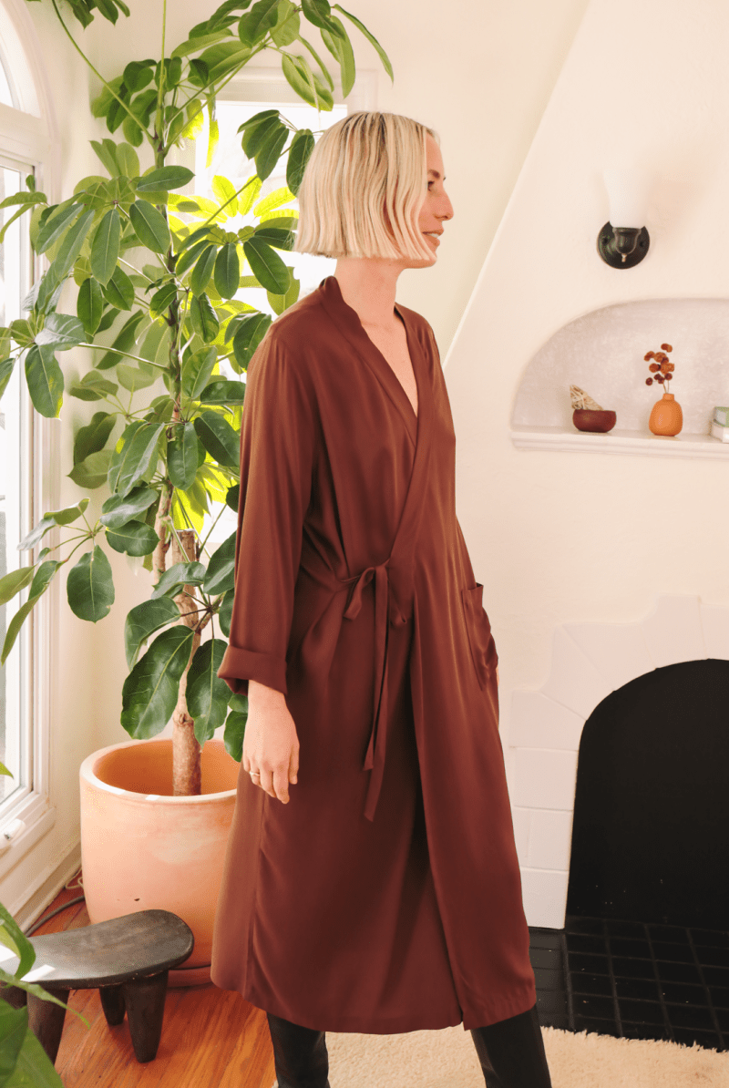 OddBird Loungewear The 'Aydin' Long Sleeve Dress