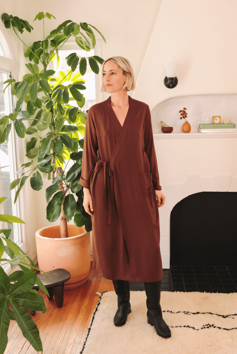 OddBird Loungewear The 'Aydin' Long Sleeve Dress