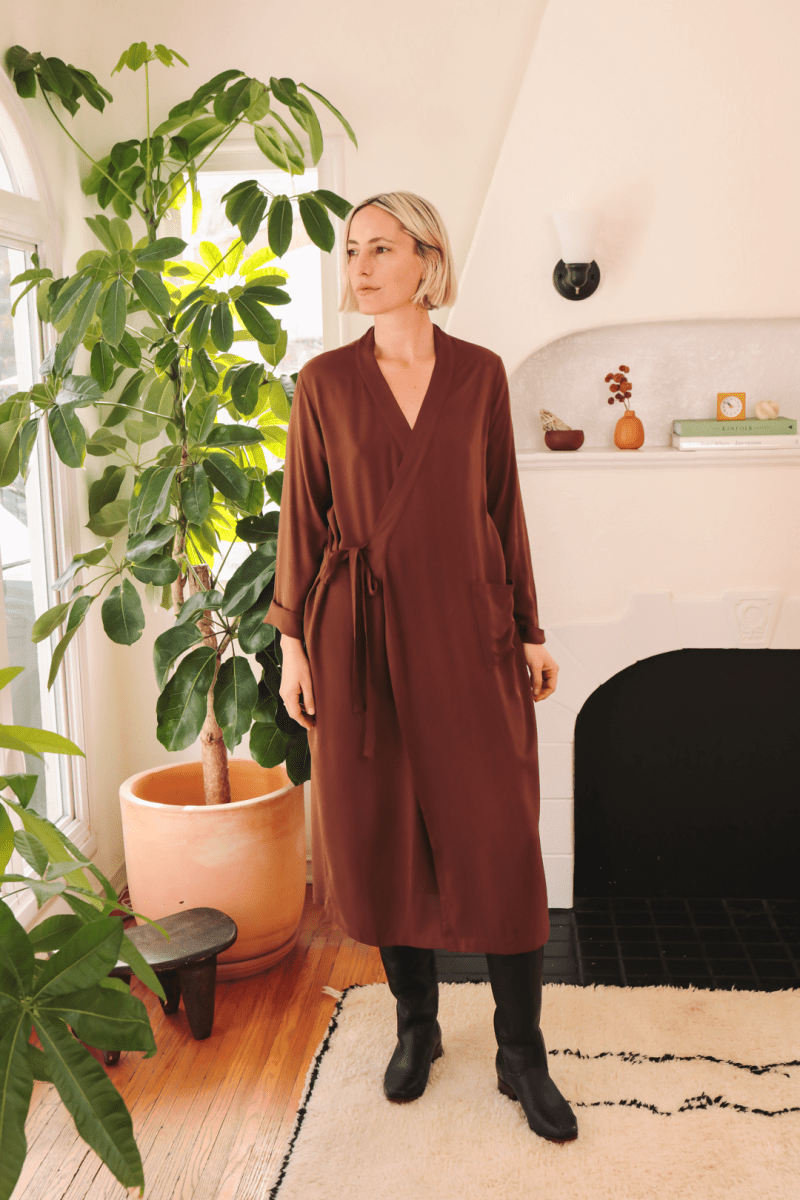 OddBird Loungewear The 'Aydin' Long Sleeve Dress