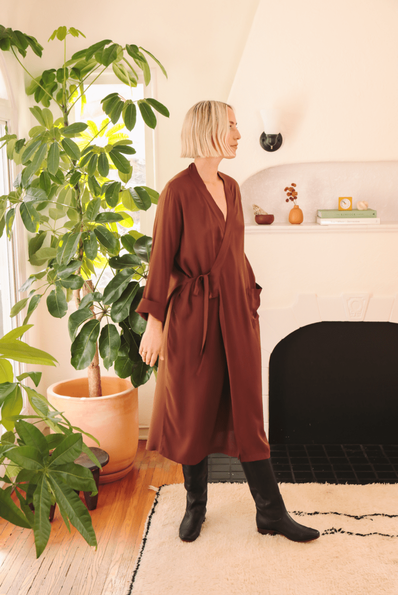 OddBird Loungewear The 'Aydin' Long Sleeve Dress