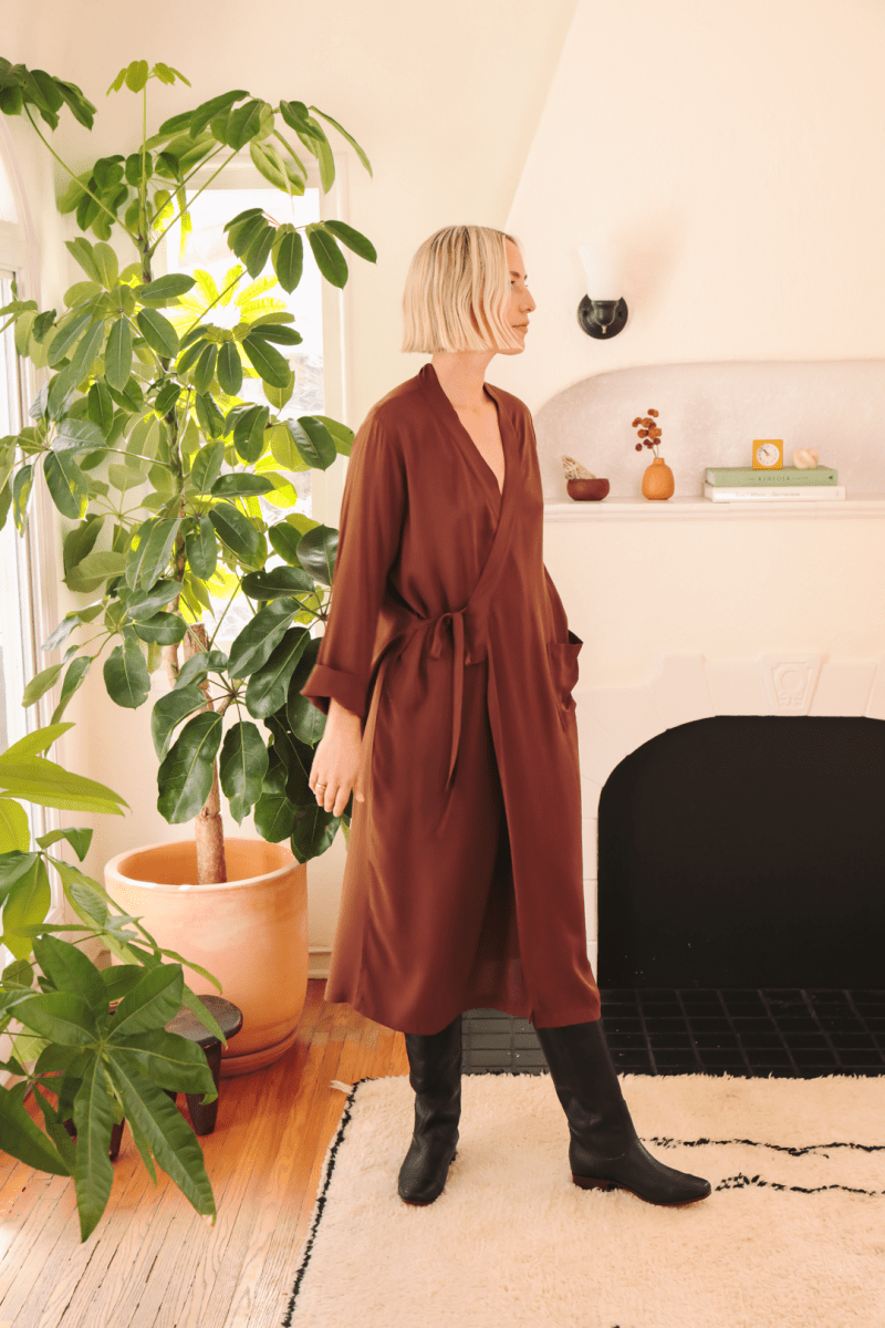 OddBird Loungewear The 'Aydin' Long Sleeve Dress