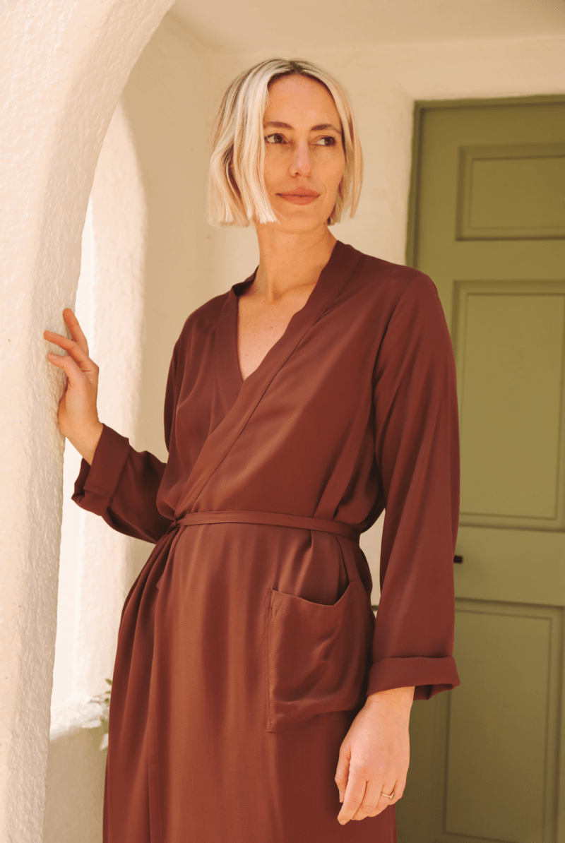 OddBird Loungewear The 'Aydin' Long Sleeve Dress