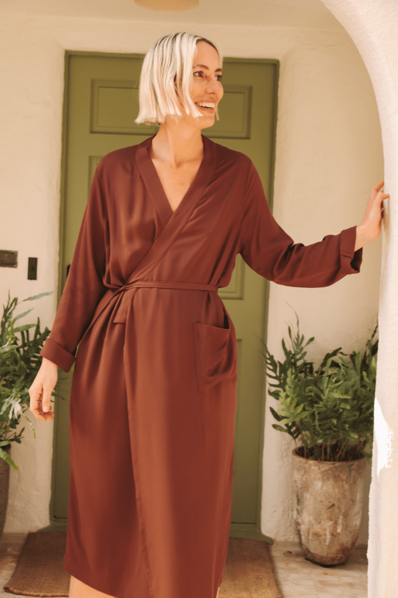 OddBird Loungewear The 'Aydin' Long Sleeve Dress