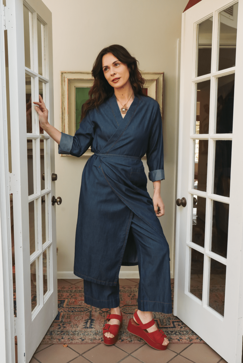 OddBird Loungewear *NEW* The 'Aydin' Long Sleeve Dress - Chambray