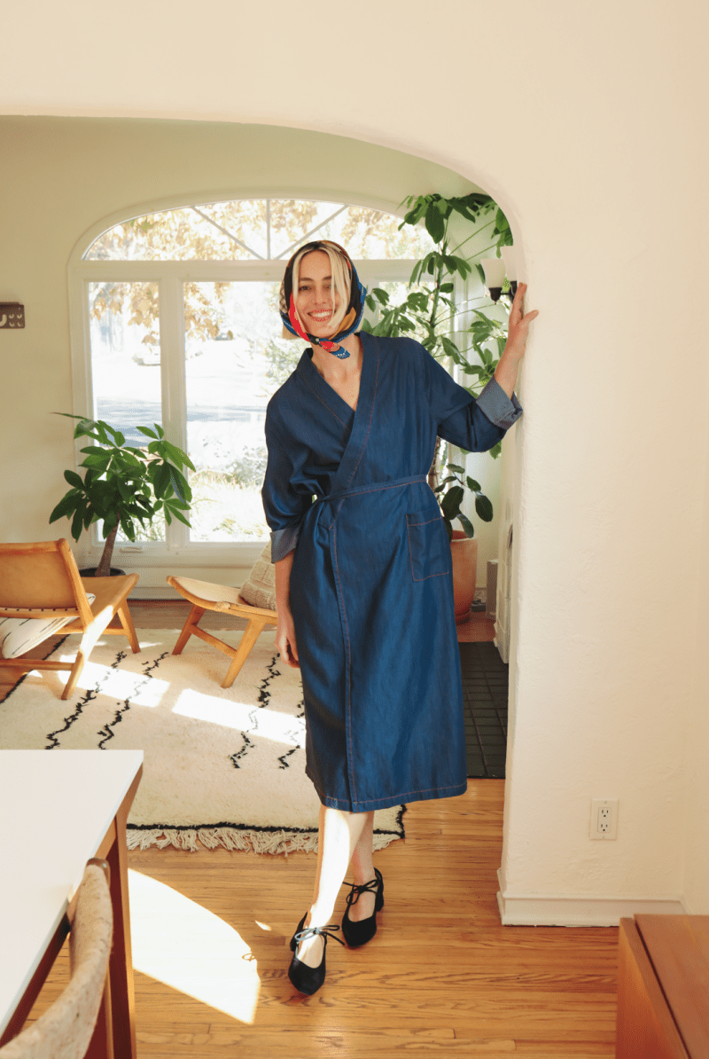 OddBird Loungewear *NEW* The 'Aydin' Long Sleeve Dress - Chambray