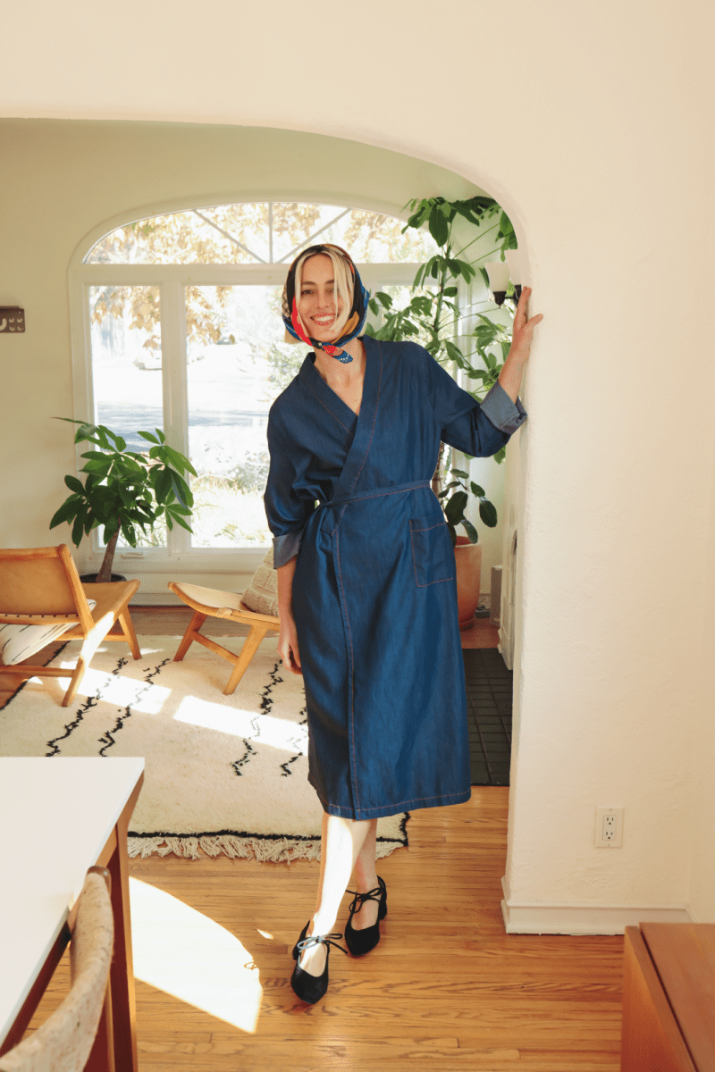 OddBird Loungewear *NEW* The 'Aydin' Long Sleeve Dress - Chambray