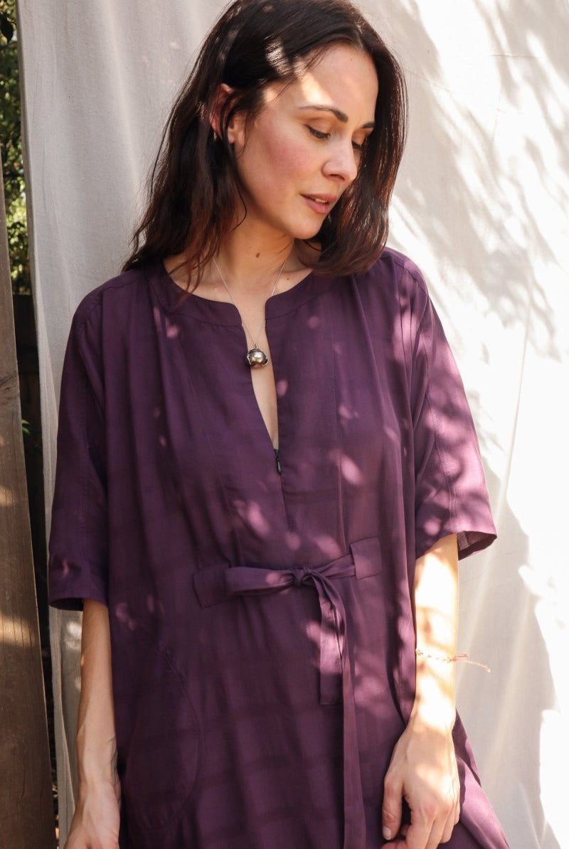 Rüya Tunic - Plum - DLERUYAPLUMXXS - OddBird Co.