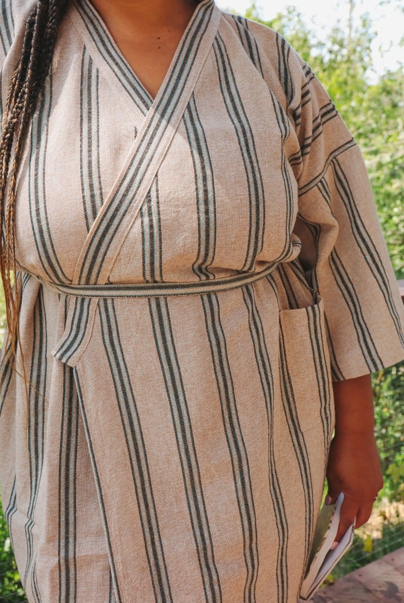 OddBird Loungewear Selin Sleep/Play Dress in Mavis Stripe