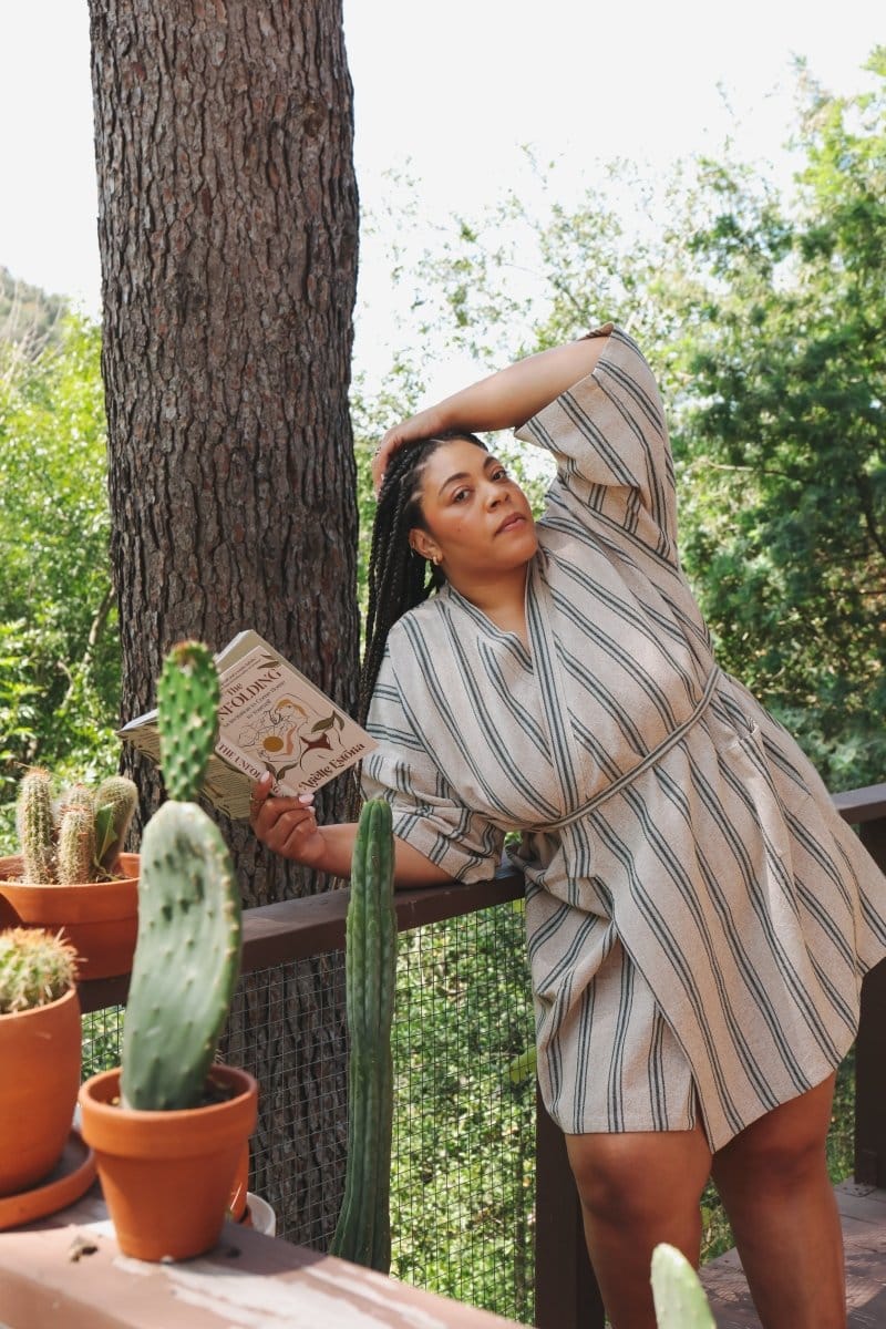 OddBird Loungewear Selin Sleep/Play Dress in Mavis Stripe