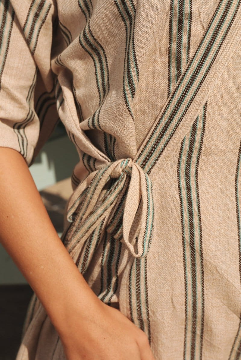 OddBird Loungewear Selin Sleep/Play Dress in Mavis Stripe