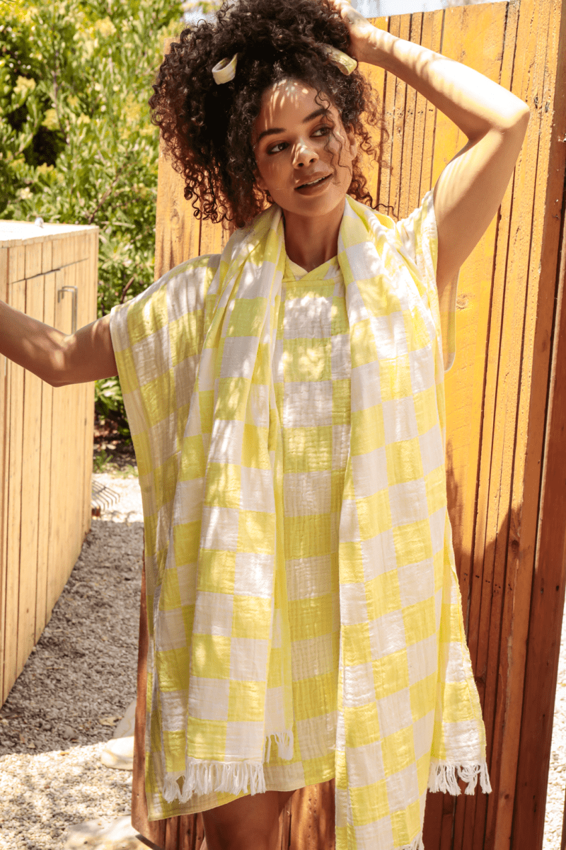 OddBird Robes Summer Poncho - Limonata Check