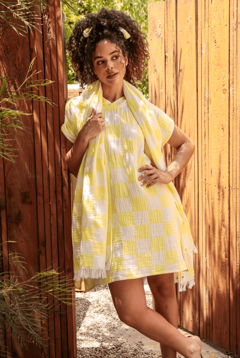 OddBird Robes Summer Poncho - Limonata Check