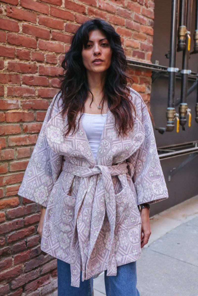 OddBird Loungewear Vintage Pink / XXS/P The Mosaic Coat- MADE TO ORDER