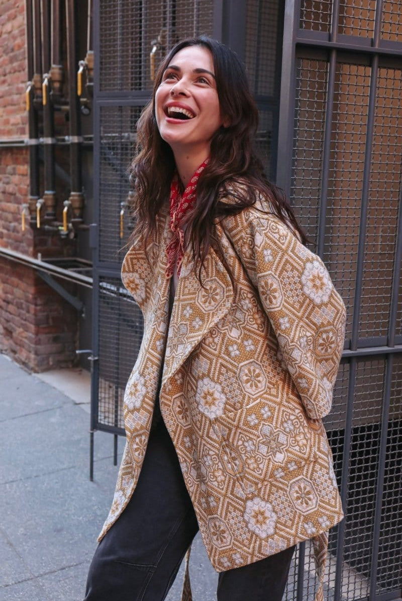 OddBird Loungewear Mustard / XXS/P The Mosaic Coat- MADE TO ORDER