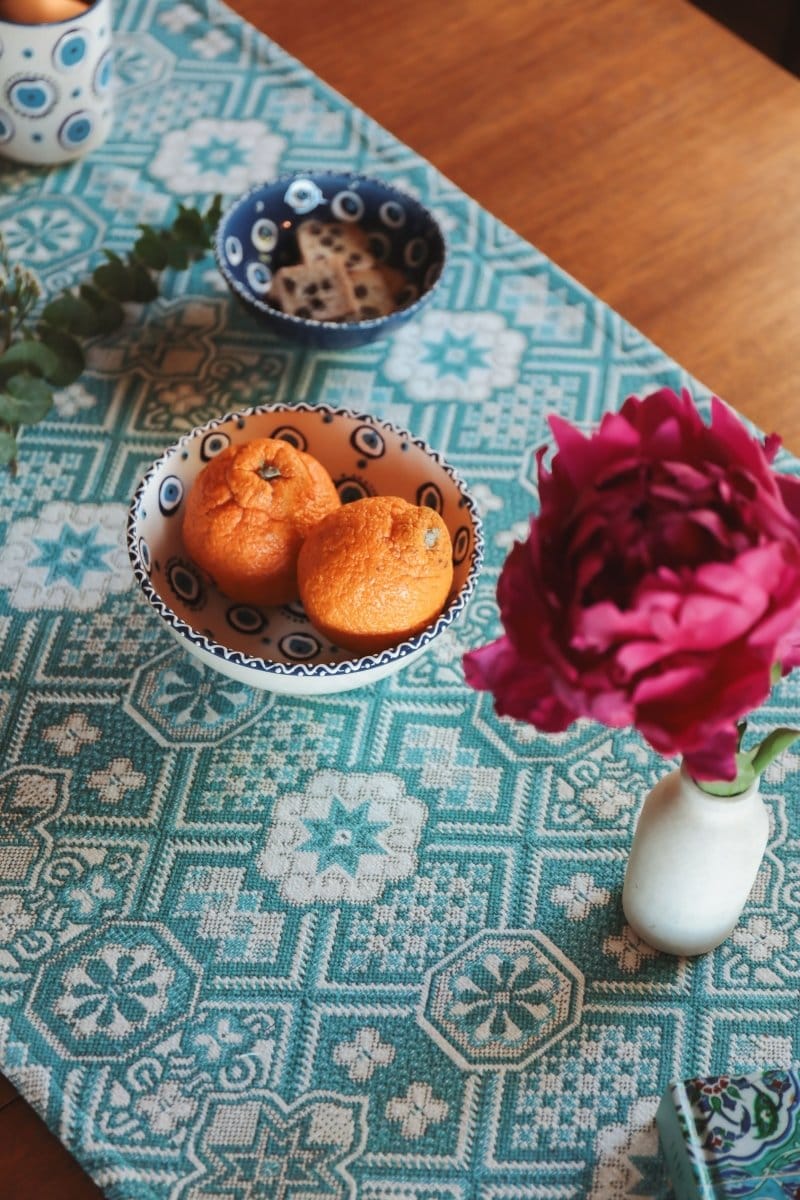 OddBird Accessories Turquoise The Waste-Not-Want-Not Mosaic Table Runner