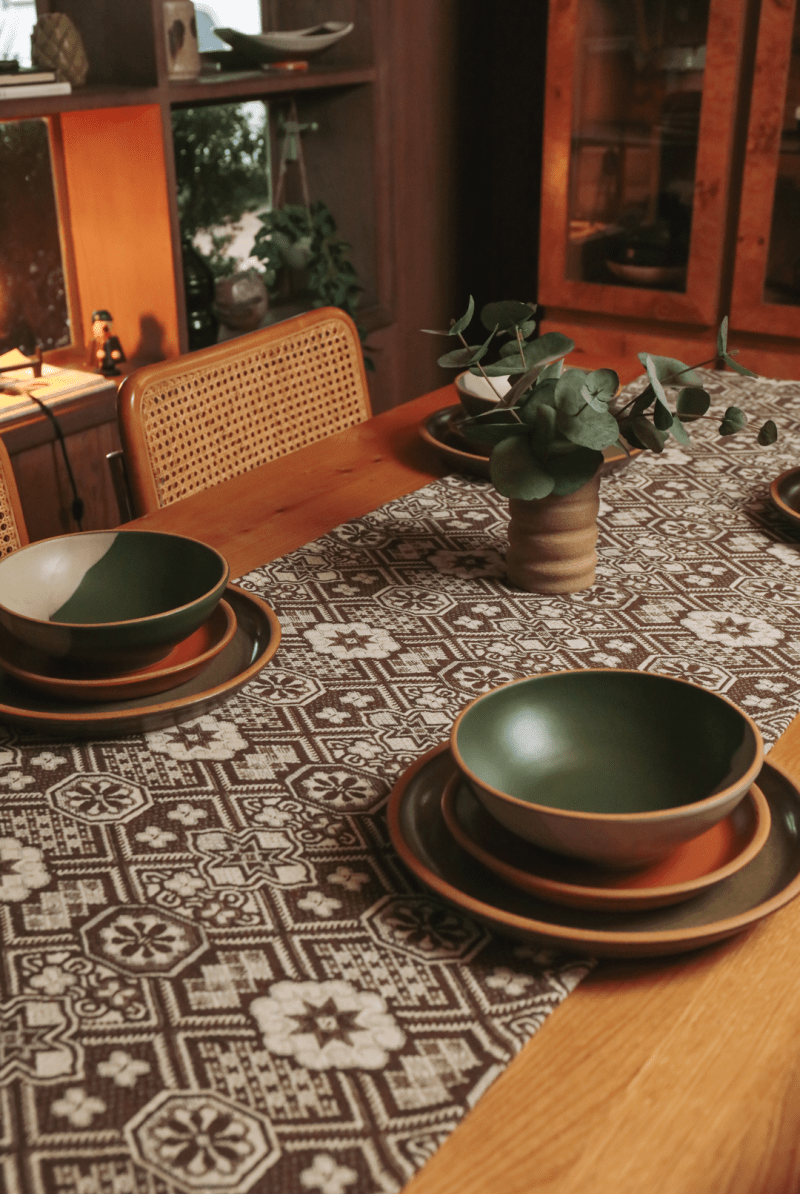 OddBird Accessories Chocolate Brown The Waste-Not-Want-Not Mosaic Table Runner