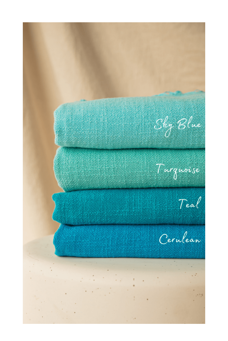 OddBird Towels Sky Blue Bath Towel Deniz Handwoven Towel Collection
