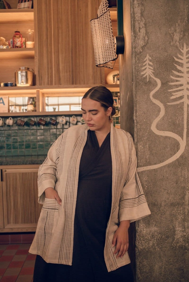 OddBird Robes Fener Linen Kisa-Cut Robe