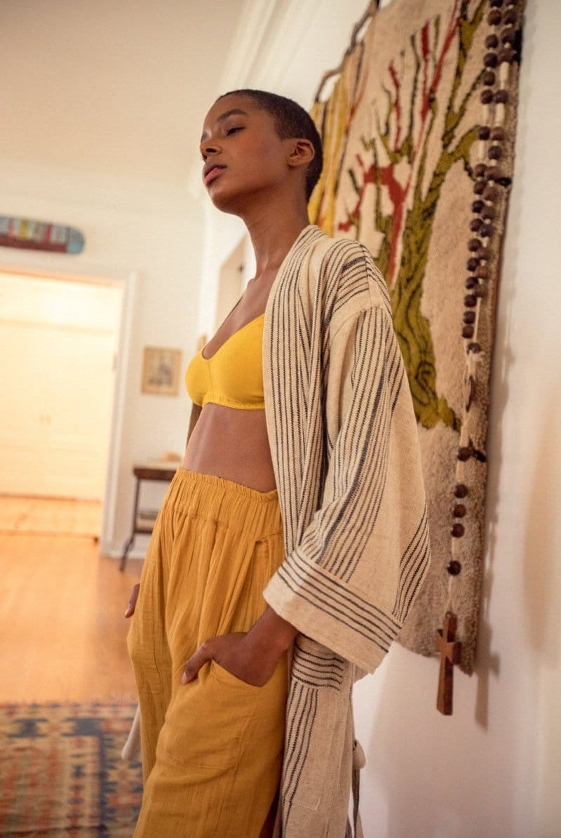 OddBird Robes S/M Fener Linen Kisa-Cut Robe