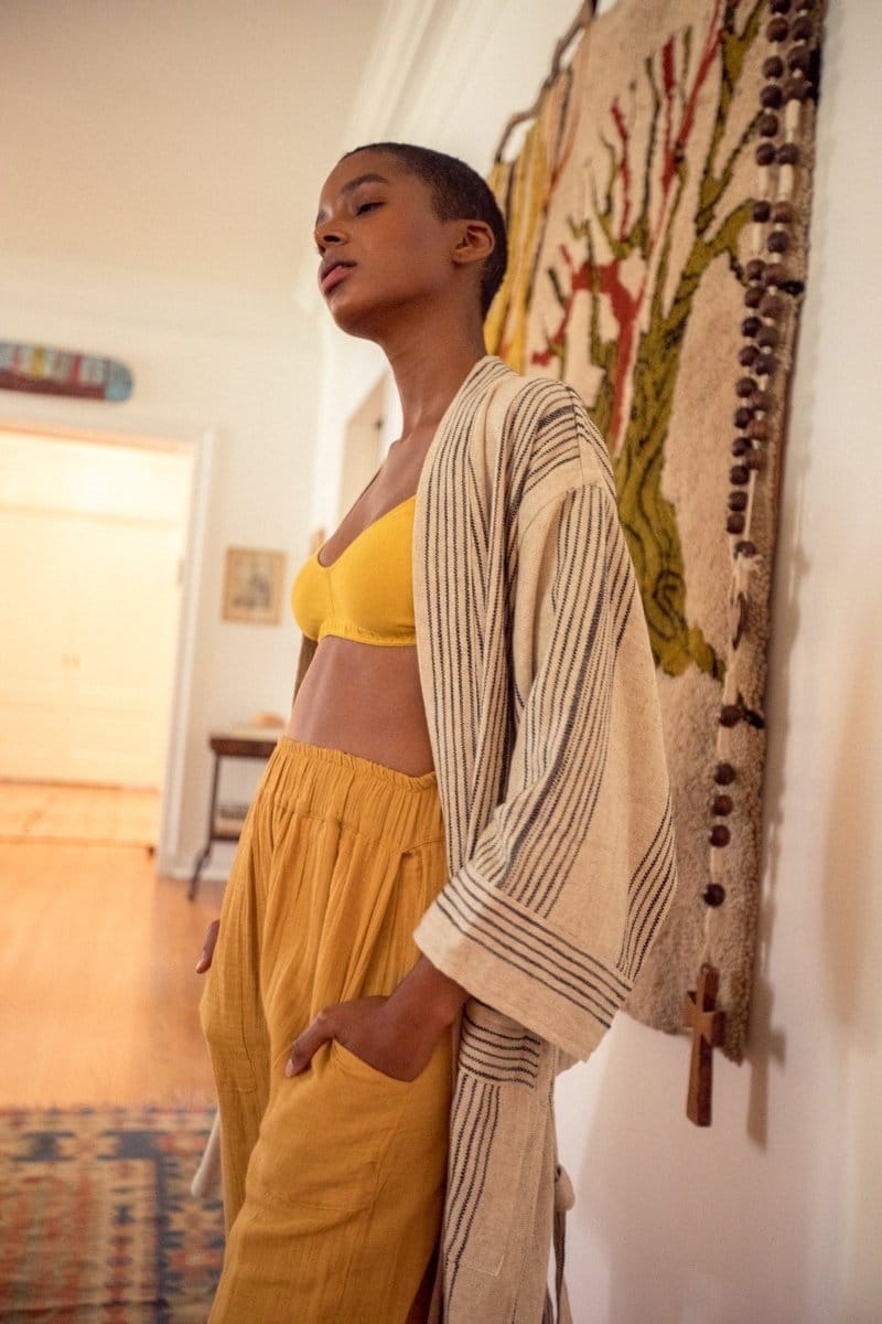 OddBird Robes S/M Fener Linen Kisa-Cut Robe