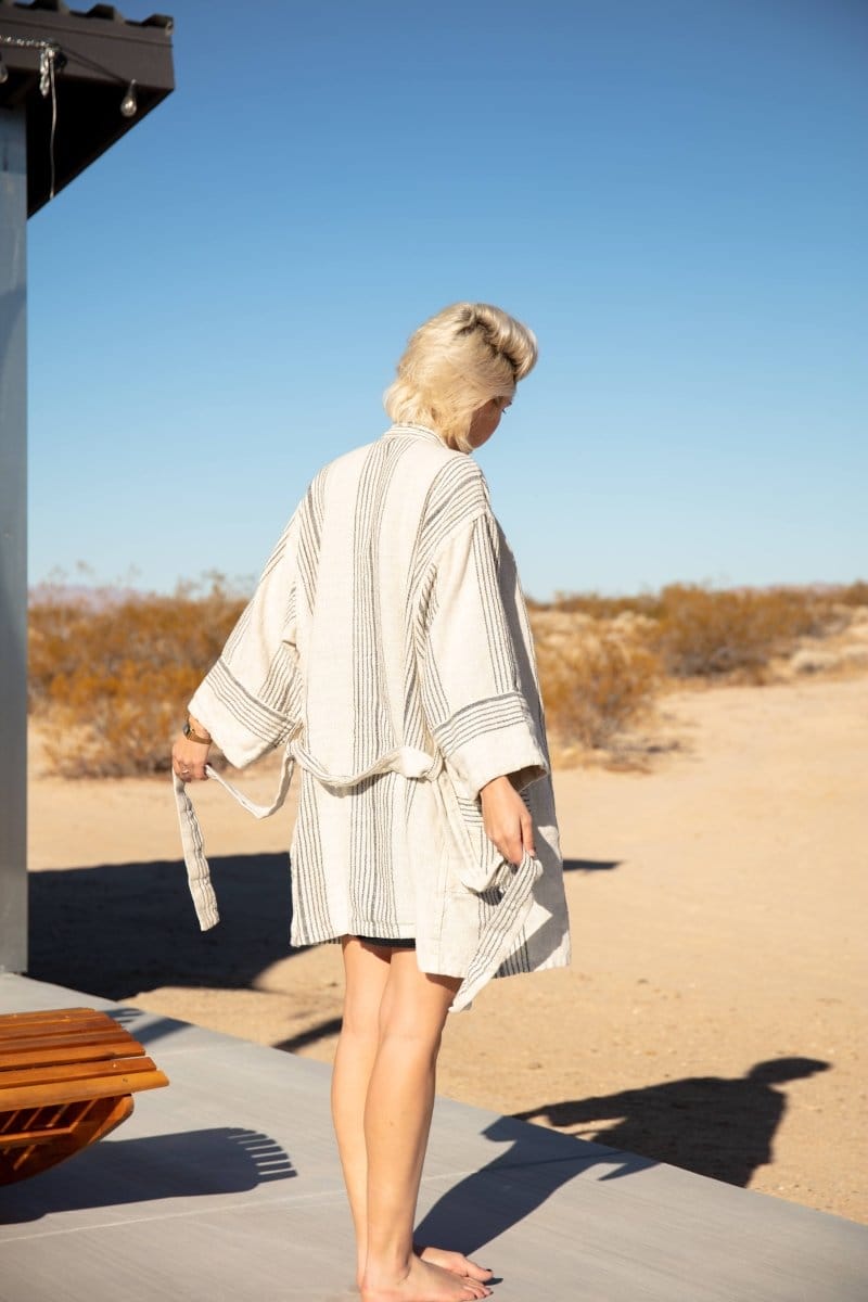 OddBird Robes Fener Linen Kisa-Cut Robe