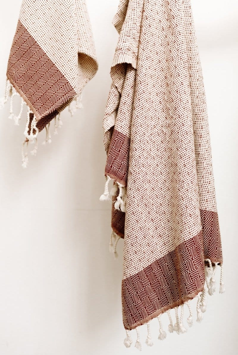 OddBird Towels Maroon / Bath Towel (Single) Hazal Handwoven Towel Collection