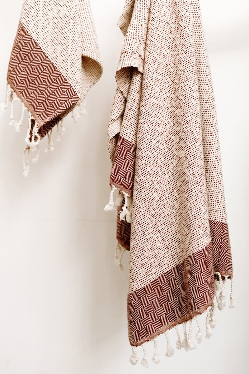 OddBird Towels Maroon / Bath Towel (Single) Hazal Handwoven Towel Collection