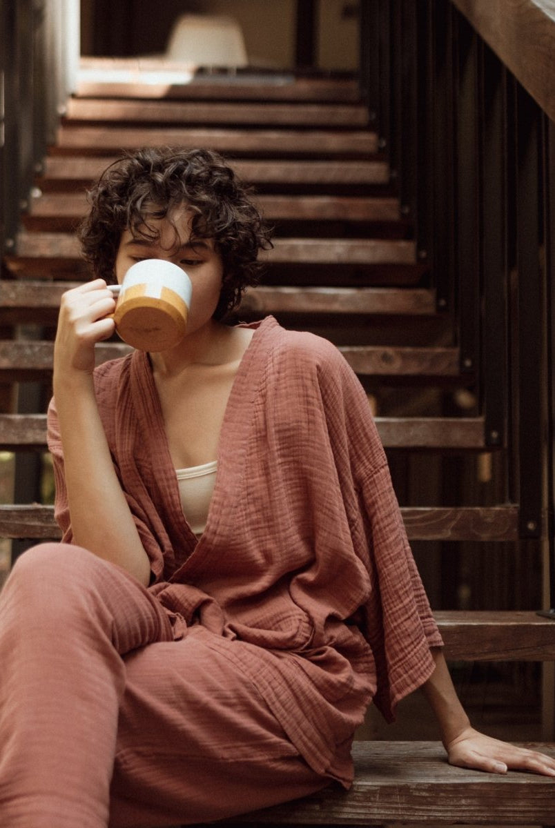 Kardeş Loungewear Separates - Canyon Rose - LKSTOPCRXS - OddBird Co.