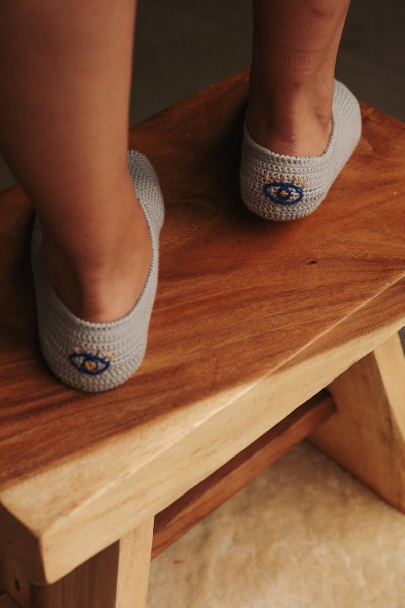 OddBird Footwear Slate Grey / S (fits sizes 5/6) Nazar Handmade Patik - Traditional Crocheted Bootie