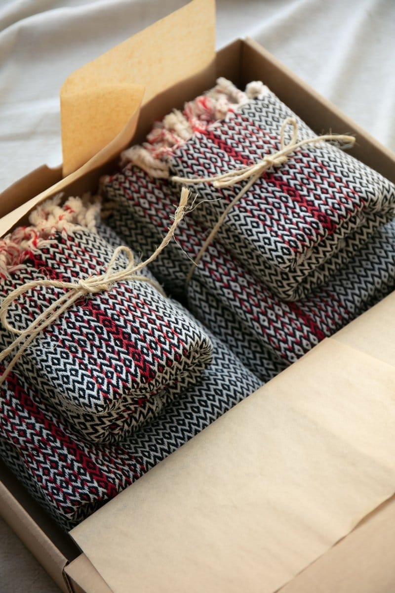OddBird Towels Redline Handwoven Towel Collection