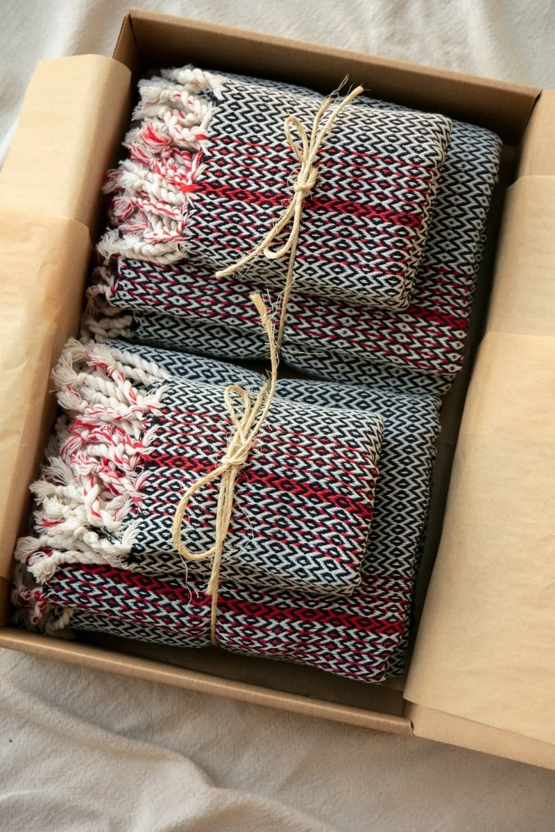 OddBird Towels Redline Handwoven Towel Collection