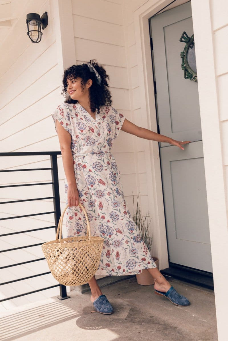 OddBird Footwear Suede Woven Slipper - Lapis