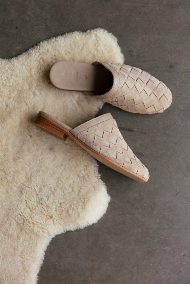 OddBird Footwear Suede Woven Slipper - Stone