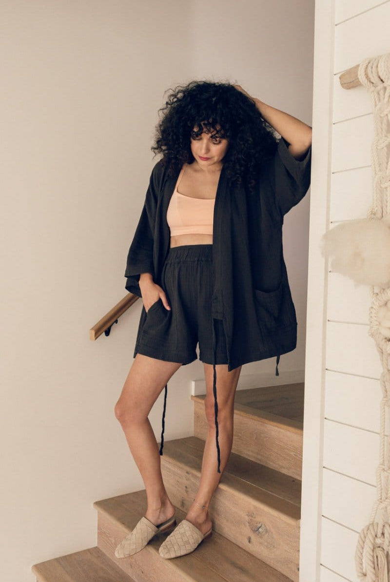 OddBird Footwear Suede Woven Slipper - Stone