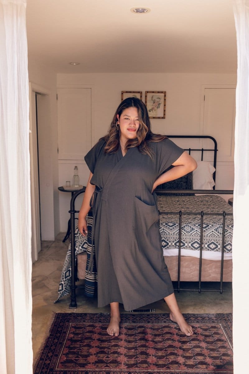 OddBird Loungewear Charcoal / 1X The 'Aydin' Şile House Dress
