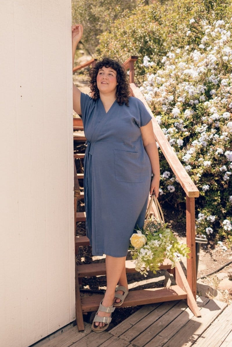 OddBird Loungewear Not Quite Electric Blue / 1X The 'Aydin' Şile House Dress