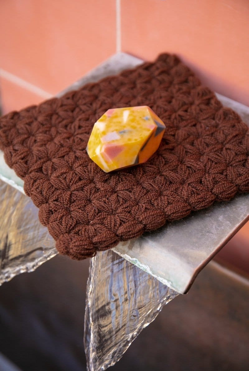 OddBird Accessories Brown Traditional Turkish Crocheted Kese (Wash Cloth)