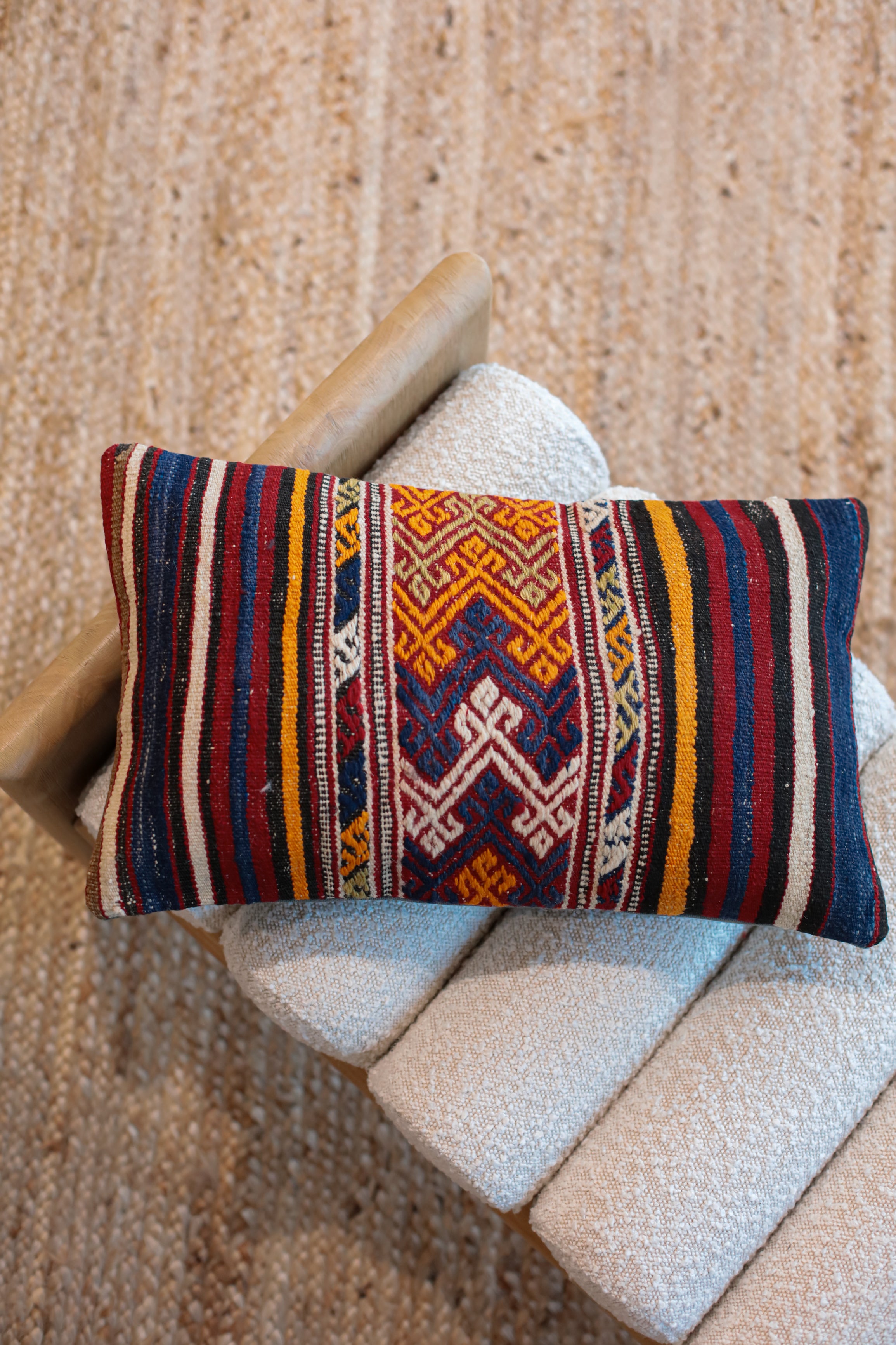Long kilim lumbar clearance pillow