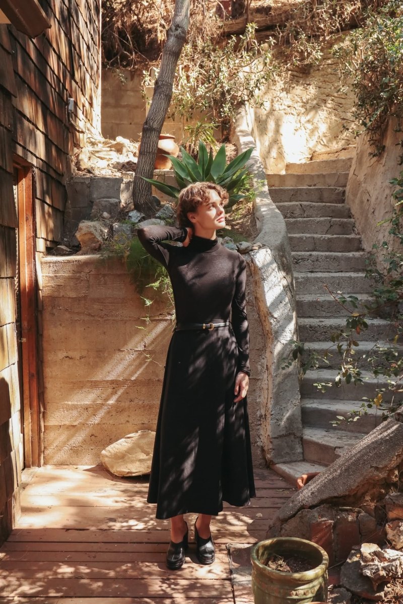 Abla A-Line Wrap Skirt - Jet Black - KLEABLABLKIXSS - OddBird Co.