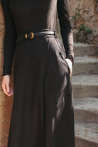Abla A-Line Wrap Skirt - Jet Black - KLEABLABLKIXSS - OddBird Co.