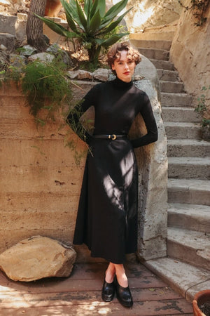 Abla A-Line Wrap Skirt - Jet Black – OddBird Co.
