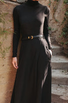 Abla A-Line Wrap Skirt - Jet Black - KLEABLABLKIXSS - OddBird Co.