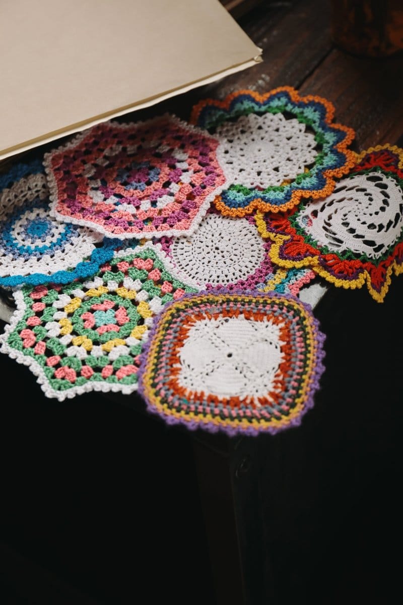 OddBird SET OF 4 Crotcheted One-Of-A-Kind Turkish Coasters